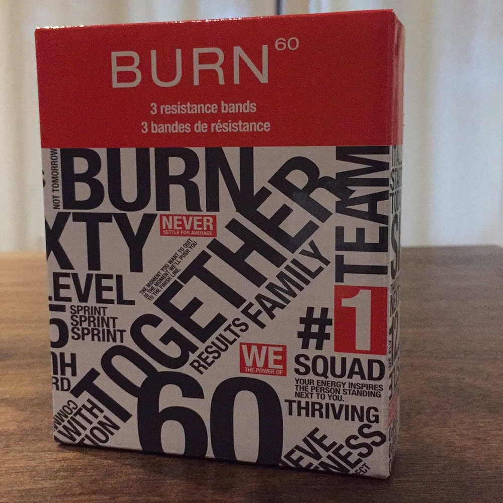 Burn 60 3 Resistance Bands - Brand New; Sealed.